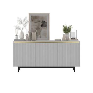 Meble Lindner KOMODA Selene 3D matná bílá 167 cm s kovovým rámem obraz