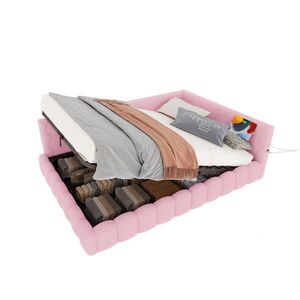 FLIEKS DENNÍ POSTEL 140x200cm Mikrovlákno LED USB-C Růžová obraz
