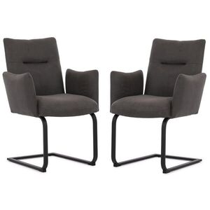 S-Style SADA ŽIDLÍ 2 kusy Hera v moderním designu z mikrovlákna v antracitové vintage barvě obraz