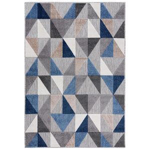 Mazovia KOBEREC modrý šedý geometrický - 160x230 cm obraz