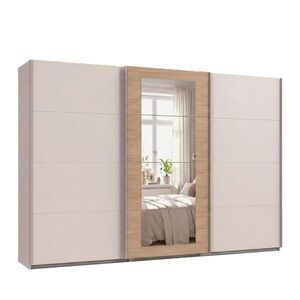 luma-home SKŘÍŇ S VZDUŠNÝMI DVEŘMI, 3dveřová, šířka 313 cm, výška 208 cm, hloubka 64 cm, úchytky v odstínu béžově šedé / 22631 obraz