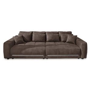 luma-home VELKÉ sofa pružinovým jádrem, 294 × 136 × 86 cm (Š×H×V), osvětlení RGB LED s dálkovým ovládáním, potah z mikrovlákna v hnědé barvě / 15417 obraz