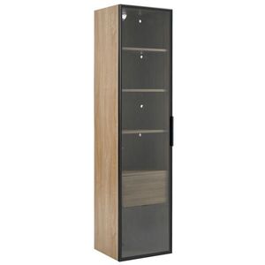 STILVORA KOUPELNOVÁ SKŘÍŇKA přírodní s LED lištou a zásuvkami do koupelny, 40, 4×34, 5×165 cm obraz