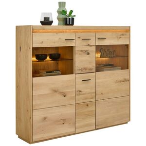 Linea Natura VYSOKÁ KOMODA, jádrový dub, barvy dubu, 153, 8/133, 5/37 cm obraz