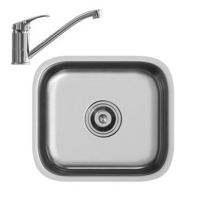 Vicco DŘEZ Flova Ocel 39 x 44 cm Sada s kohoutkem, přívodem a odvodem obraz