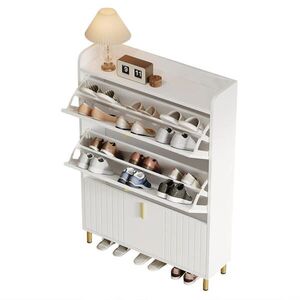 OKWISH BOTNÍK 80/23, 5/123, 5 cm bílý z MDF s nastavitelnými policemi a bezpečnostními prvky obraz