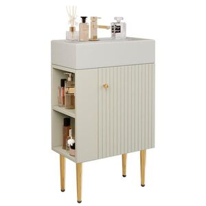 OKWISH KOUPELNOVÁ skříňka s umyvadlem 55 cm bílá z MDF se spodní stojanovou konstrukcí obraz