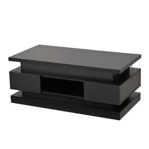 OKWISH KONFERENČNÍ stolek 100/50/54 cm černý z dřevotřísky s LED osvětlením a úložným prostorem obraz