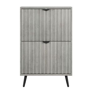 OKWISH BOTNÍK 60 cm šedý z MDF a dřevotřísky s výklopnými zásuvkami a ochranou proti překlopení obraz