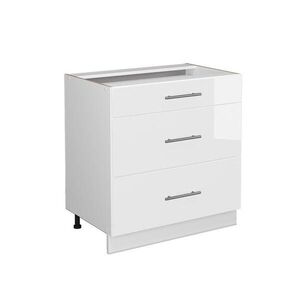 Vicco SKŘÍŇKA DO KOUPELNY Fame-Line Bílá vysoký lesk 80 x 82 cm se 3 zásuvkami, bez pracovní desky obraz