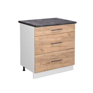 Vicco SPODNÍ SKŘÍŇKA KUCHYŇSKÉ LINKY Fame-Line Zlatý mocný dub 80 cm se 3 zásuvkami, PD Antracit obraz