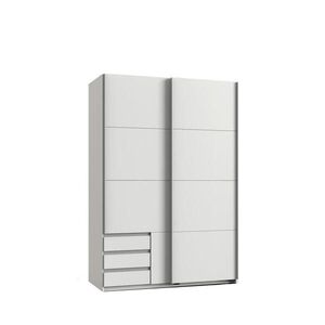 luma-home SKŘÍŇ S VZPŘÍMENÝMI DVEŘMI, 2dveřová, 135 × 65 × 198 cm (Š×H×V), šatní skříň v bílé barvě s viditelnými zásuvkami / 22660 obraz