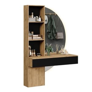 Vicco TOALETNÍ STOLEK Melora Dub/černá 100 cm se zrcadlem LED obraz