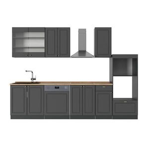 Vicco KUCHYŇSKÝ KOUT Fame-Line Anthrazit-Gold Landhaus 300 cm s vysokou skříní, PD Dub obraz
