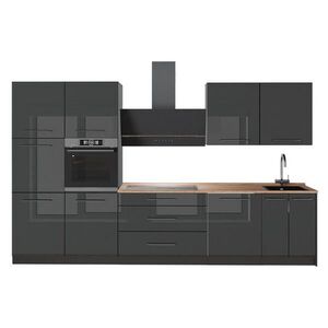 Vicco KUCHYŇSKÝ KOUT Fame-Line, Antracitový vysoký lesk/Antracit, 340 cm, PD Dub obraz
