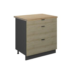 Vicco SPODNÍ SKŘÍŇKA KUCHYŇSKÉ LINKY Fame-Line Dubový panel 80 cm se 3 zásuvkami, PD Dub obraz