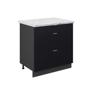 Vicco SPODNÍ SKŘÍŇKA KUCHYŇSKÉ LINKY Fame-Line Černý pruhovaný 80 cm se 3 zásuvkami, PD Mramor obraz