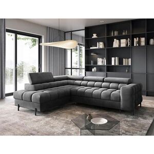 P & B ROHOVÁ SEDAČKA, textil, tmavě šedá obraz