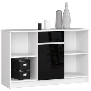 RAUMHIRSCH FURNITURE KOMODA bílá, černý lesk 77/120/40 obraz