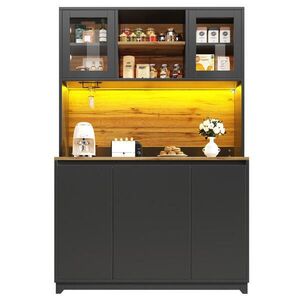 FLIEKS VYSOKÁ SKŘÍŇ 120x40x180 CM LED AKRYL ČERNÁ obraz