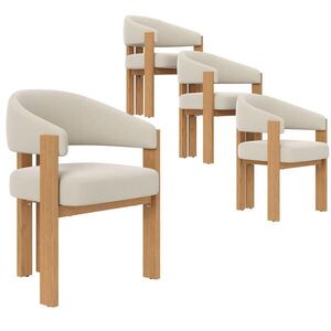 FLIEKS ŽIDLE 4ks Ergonomické Čalouněné Dřevěný Vzhled obraz