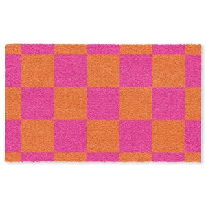 MuchoWow ROHOŽKA Šachovnicový potisk - Oranžová - Růžová - Bloky 150x90 cm obraz