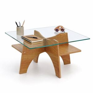STILVORA KONFERENČNÍ STŮL čtvercový v přírodní barvě s dekorem dřeva do jídelny a obýváku 80x80x40 cm obraz