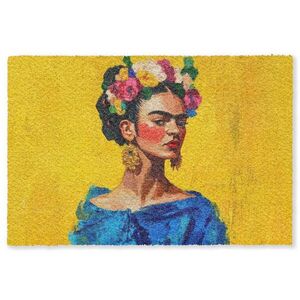 MuchoWow ROHOŽKA Frida Kahlo - Žena - Žlutá - Modrá - Květiny 180x120 cm obraz