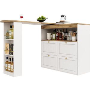 Redom SKŘÍŇKA 138/39/104 cm s 360° otočným regálem, 4 zásuvkami, MDF, Bílá obraz