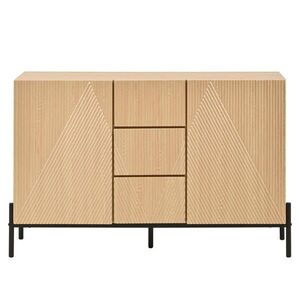 Urban Meuble SIDEBOARD přírodní geometrický 115 cm 2 dvířka zásuvky obraz
