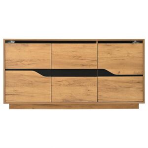 Urban Meuble PRŮMYSLOVÝ SIDEBOARD v dekoru dřeva a černé, 3 dvířka obraz