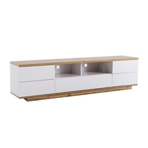 Urban Meuble TV STOLEK bílý a dekor dřeva 180 cm, moderní color-block obraz