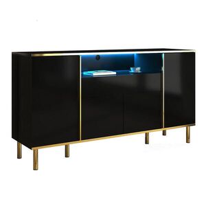 Urban Meuble KOMODA černá s LED osvětlením, 150/40/80 cm obraz
