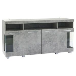 Urban Meuble SIDEBOARD se 3 přihrádkami a LED šedý obraz