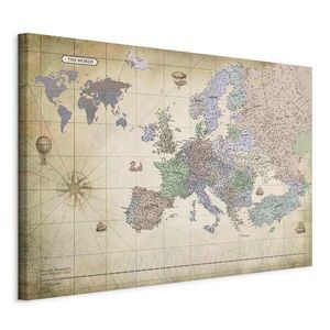 artgeist MALBA NA PLÁTNĚ, ostatní, mapa světa, 90/60/1.2 cm obraz