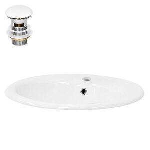 LuxeBath UMYVADLO bílé 57x19, 5x48, 5 cm s odtokovou sadou obraz