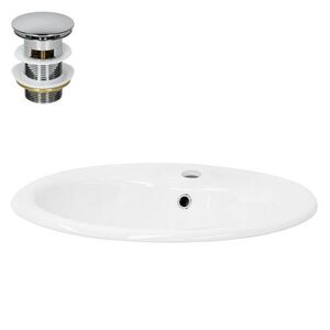 LuxeBath UMYVADLO bílé 57x19, 5x48, 5 cm s odtokovou sadou obraz