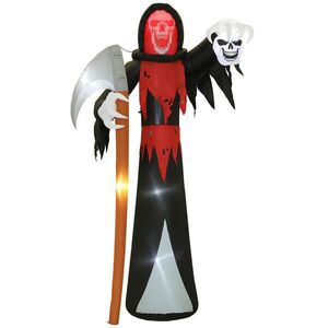 Outsunny HALLOWEENSKÁ DEKORACE 3, 7 m obrovský Smrtka s LED osvětlením pro venkovní použití obraz