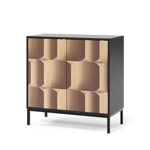 Vicco PŘÍBORNÍK Eliza Černá/dubová 80 x 81.2 cm se 2 dveřmi obraz