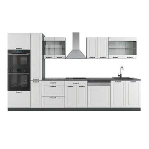 Vicco KUCHYŇSKÝ KOUT R-Line Bílý venkovský dům/antracit 350 cm s vysokou skříní, bez pracovní desky obraz