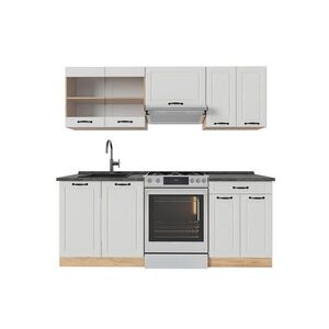 Vicco KUCHYŇSKÝ KOUT R-Line Bílý venkovský dům/zlatý dub 200 cm , PD Antracit obraz