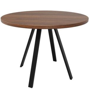 Urban Meuble KULATÝ JÍDELNÍ STŮL 80 cm ořech a černá - kompaktní stůl s kovovými nohami v retro designu obraz