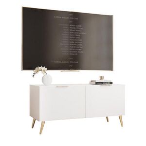 Idohome TV skříňka ANGEL 100 cm na nožkách s osvětlením BÍLÁ obraz