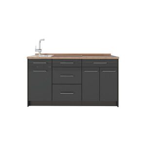 Vicco KUCHYŇSKÝ BLOK Fame-Line, Antracitový vysoký lesk/Antracit, 150 cm, PD Dub obraz