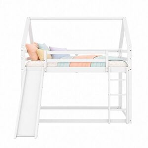 STILVORA PALANDA 140/200 cm & 140/200 cm, bílá, domečková, se skluzavkou a žebříkem obraz