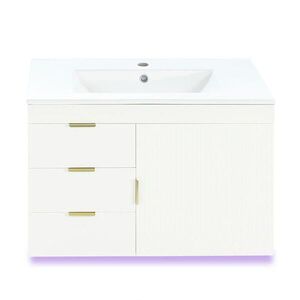 FLIEKS SKŘÍŇKA POD UMYVADLO, LED, bílá, 76 cm obraz