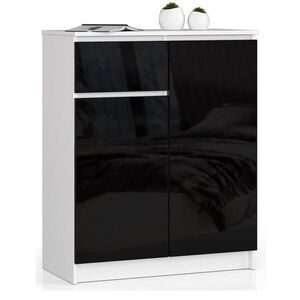 RAUMHIRSCH FURNITURE KOMODA bílá, černá lesklá 99/80/40 obraz