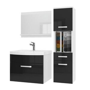 B BELINI GROUP KOUPELNOVÝ NÁBYTEK Koupelnová SADA PRI P3, Černá lesklá, 90 cm obraz