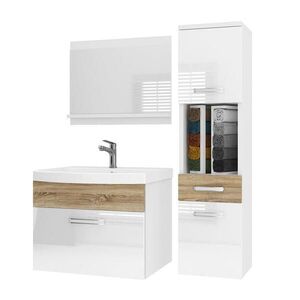 B BELINI GROUP KOUPELNOVÝ NÁBYTEK Koupelnová SADA PRI PM3, Bílá / Dub Sonoma lesklý, 90 cm obraz