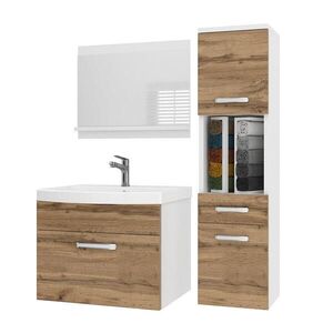B BELINI GROUP KOUPELNOVÝ NÁBYTEK Koupelnová SADA PRI M3, Zlatohnědá matná, 90 cm obraz